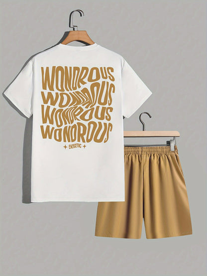 Herren Streetwear Set mit Grafik-T-Shirt und Shorts – Urbaner Look, Trendiger Style