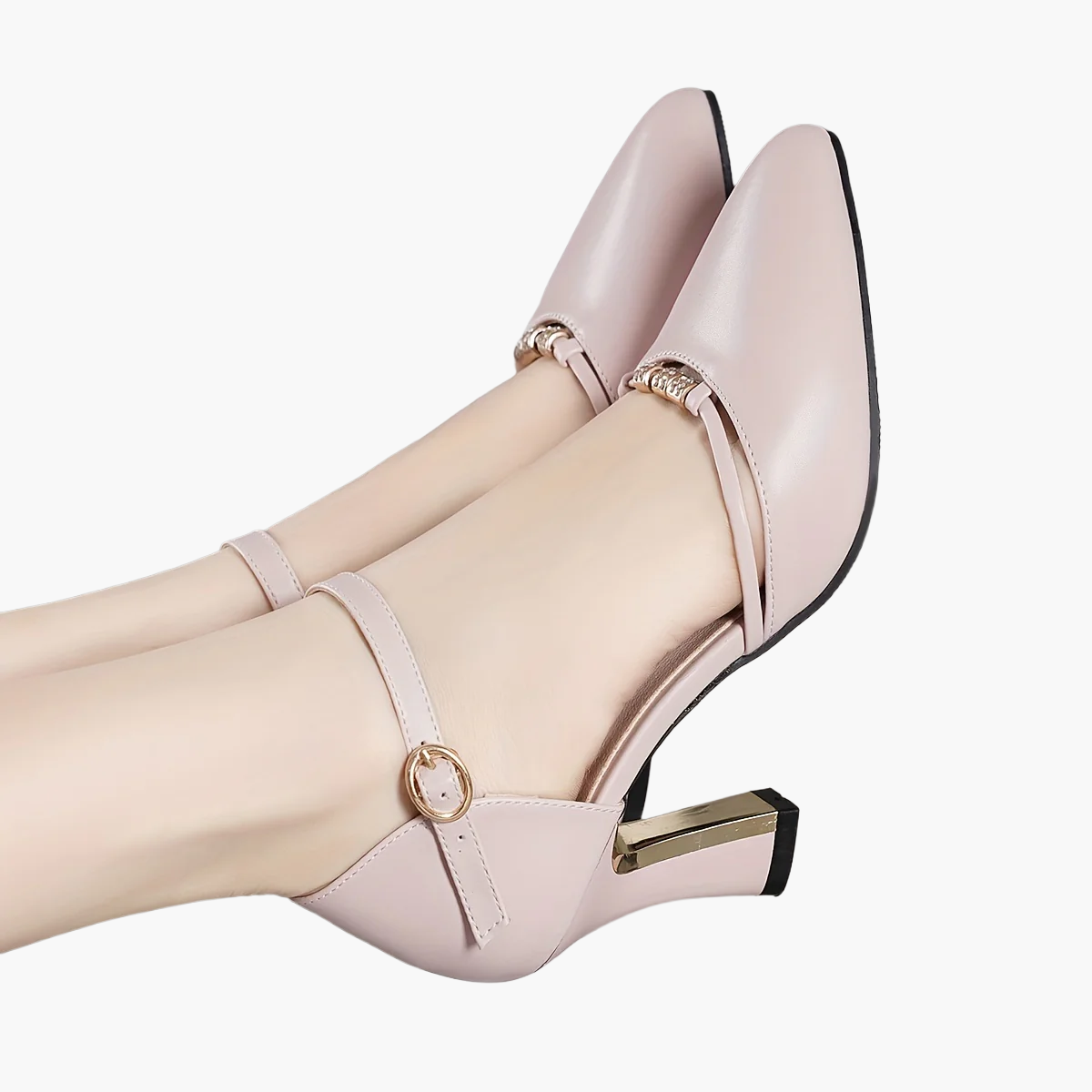 Damen Elegante Pumps mit Blockabsatz und Riemchen – Perfekt für Büro & festliche Anlässe