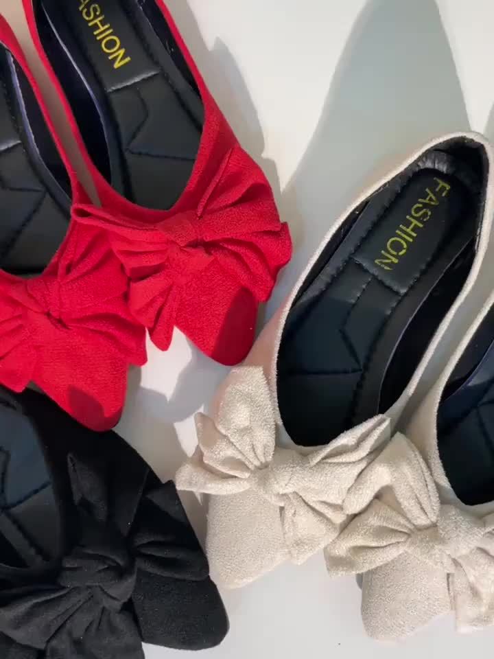 Damen Ballerinas mit Schleife und spitzer Zehenpartie – Elegante Flats für Alltag und Anlass