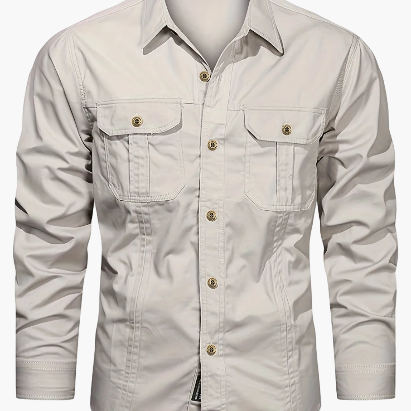 Herren Outdoor-Freizeithemd im Utility-Stil – Langarm, Casual, ideal für Abenteuer und Alltag