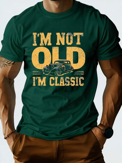 Herren T-Shirt Vintage-Style – Lustiges Geschenk „I’m Not Old, I’m Classic“ – Retro Auto Motiv – Perfekt für Geburtstage und Jubiläen