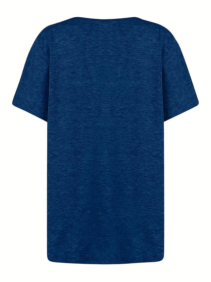 Damen Shirt mit asymmetrischem Ausschnitt und Knopfdetails – Modisches Freizeitoberteil, elegant und vielseitig