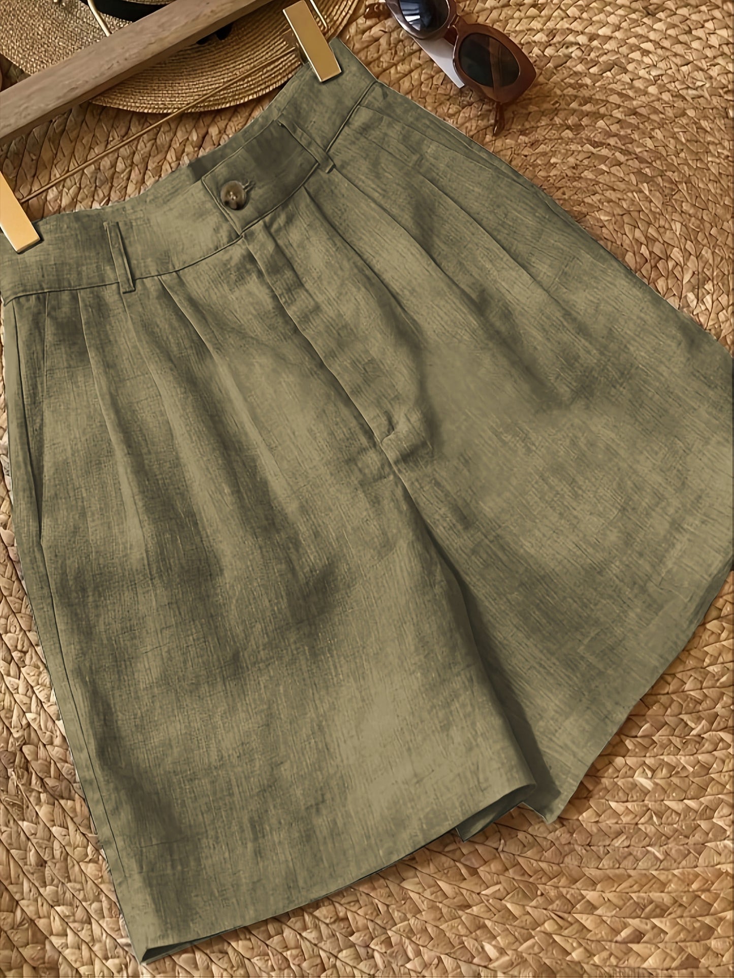 Damen Vintage Sommer-Shorts mit Bundfalten – Eleganter Freizeitstil für warme Tage