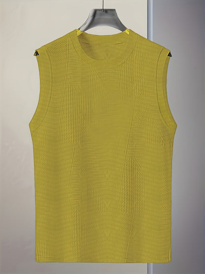 Herren Ärmelloses Casual Top mit Strukturmuster – Ideal für Alltag & Freizeit