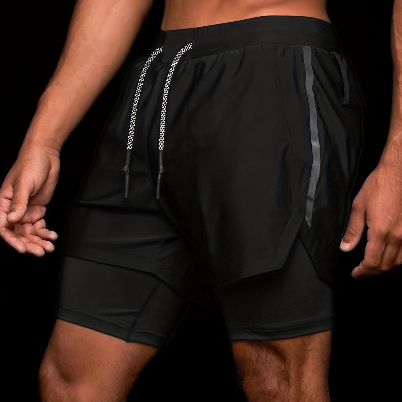 Herren Dual-Layer Fitness Shorts – Trainingsshorts mit Innenshorts für Sport und Fitness