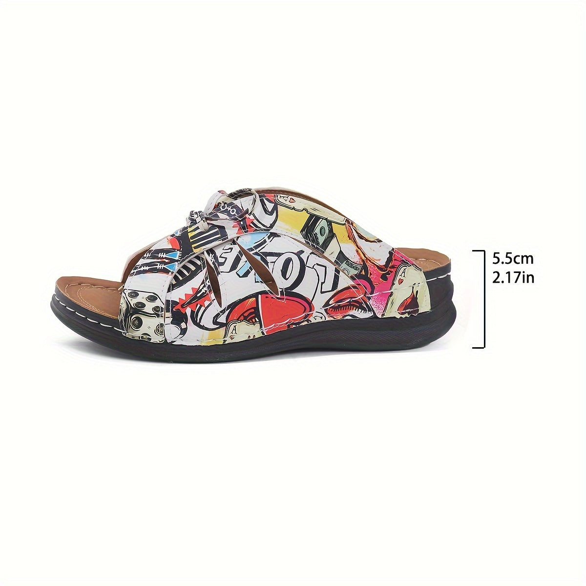 Damen Komfort-Sandalen mit Schleifen und offenem Zehenbereich – Sommer Freizeit Pantoletten