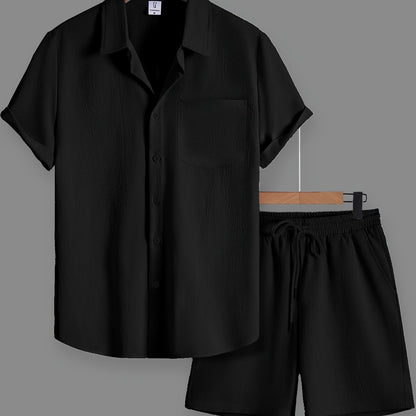 Herren Freizeit Set – Kurzarm Hemd und Shorts für entspannte Anlässe