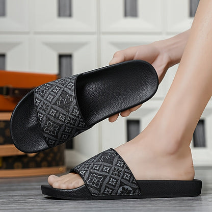 Herren Slide Sandalen mit geometrischem Muster – Stilvolle Freizeitschuhe für Alltag & Entspannung