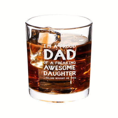 Vaterstag Whiskyglas mit Humor für Männer – Geschenk für stolze Väter und ihre Töchter, Whiskyglas mit lustigem Spruch