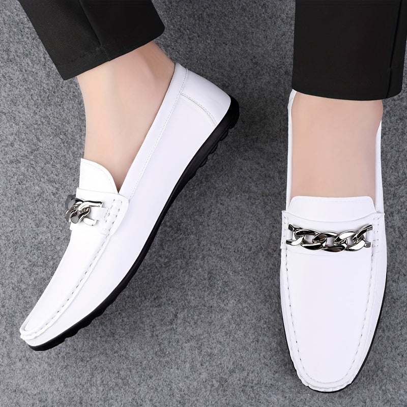 Herren Slip-On Loafer mit Ketten-Detail – Eleganter Business & Freizeit Schuh