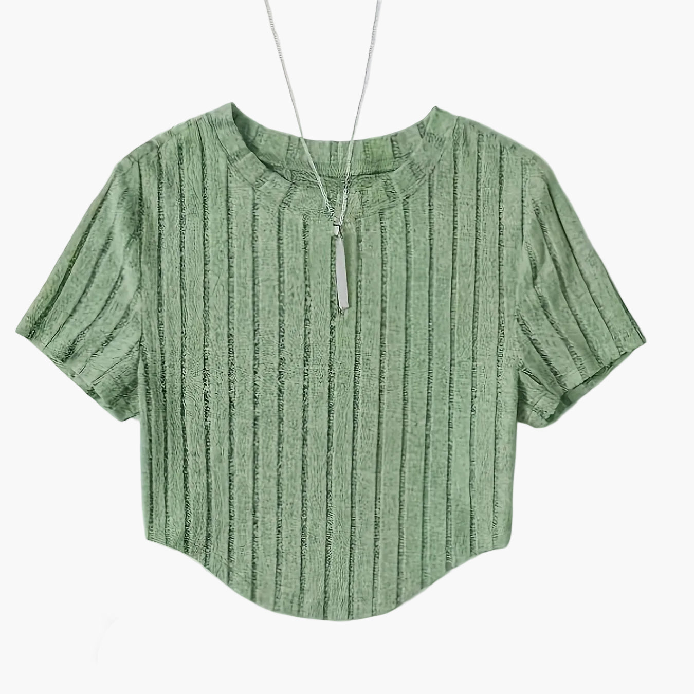 Damen Kurzarm Rippstrick Crop Top – Modisches Freizeitshirt für den Sommer
