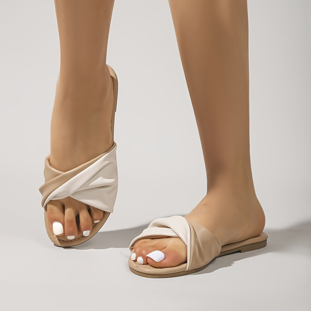 Damen Flache Sandalen mit Knoten-Design für Alltag und Freizeit