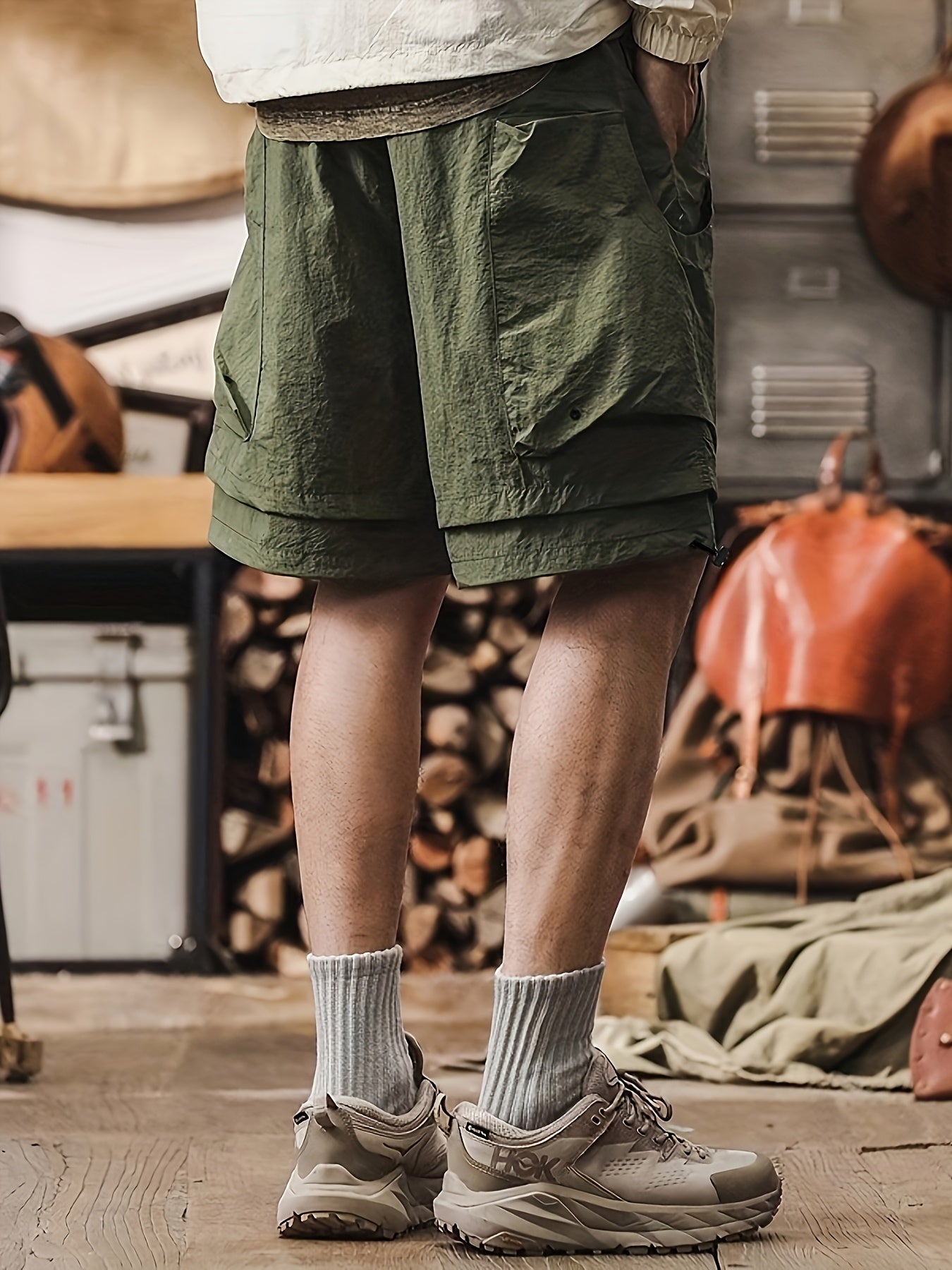 Herren Performance Shorts mit doppeltem Layer und atmungsaktivem Mesh – Sport & Freizeit