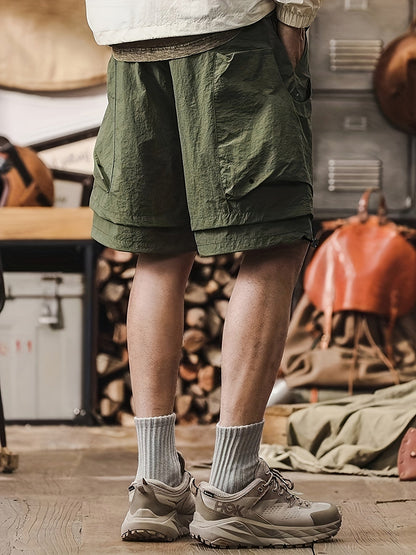 Herren Performance Shorts mit doppeltem Layer und atmungsaktivem Mesh – Sport & Freizeit