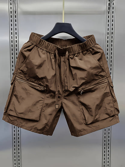 Herren Cargo Shorts mit großen Taschen und Reißverschlüssen – Urban Freizeitstil