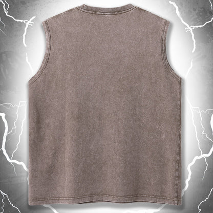 Herren Streetwear Muskelshirt mit Vintage-Print und Urbanem Stil – Ärmelloses Tank Top für Freizeit & Fitness