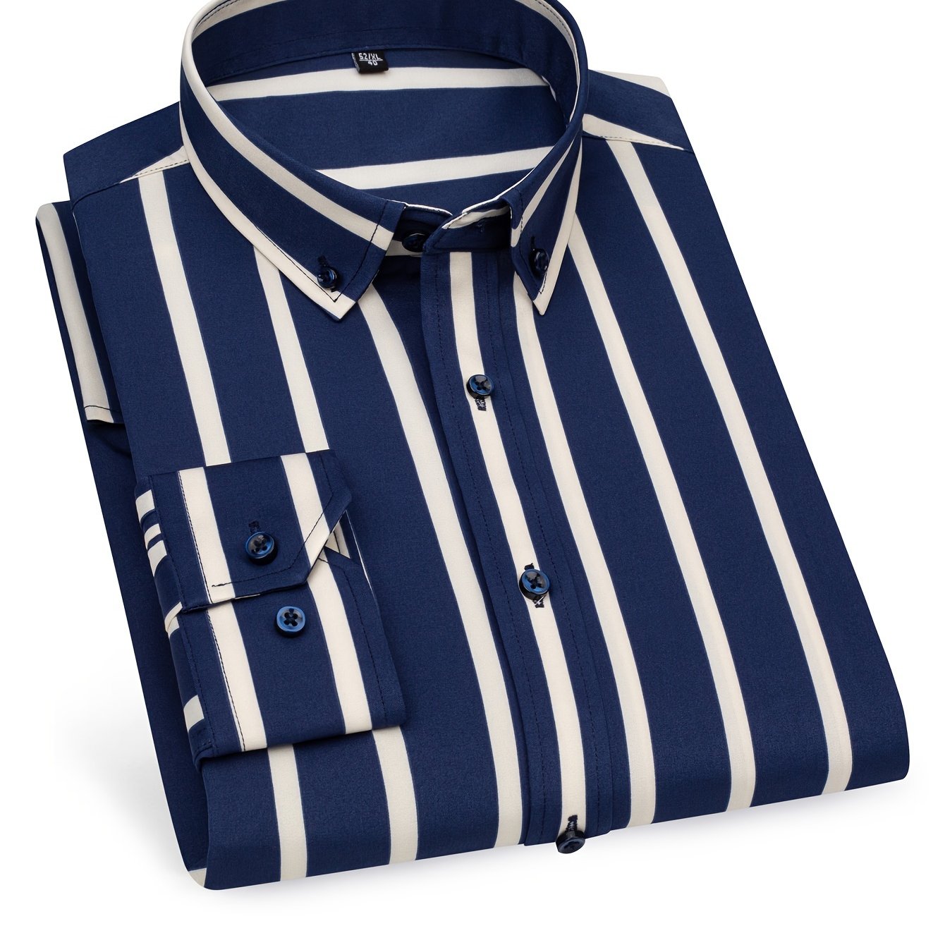 Herren Business-Freizeit Hemd mit modischen Streifen – Slim Fit, Langarm, Ideal für Büro und Alltag