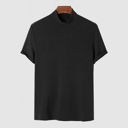 Herren Modernes Stretch T-Shirt mit Stehkragen – Eleganter Freizeit-Look