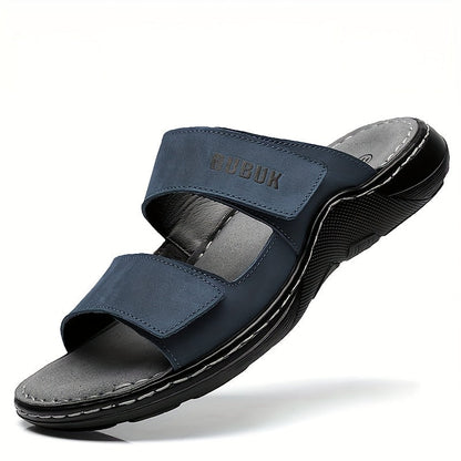 Herren Komfort Sandalen BUBUK – Bequeme Freizeitsandalen mit Doppelt Klettverschluss für Alltag und Freizeit