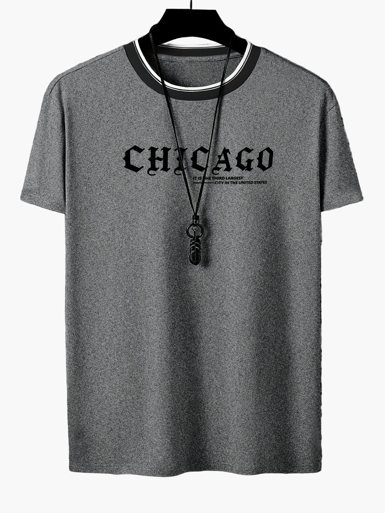 Herren T-Shirt Chicago Print Urban Streetwear Freizeitshirt