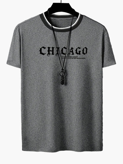 Herren T-Shirt Chicago Print Urban Streetwear Freizeitshirt