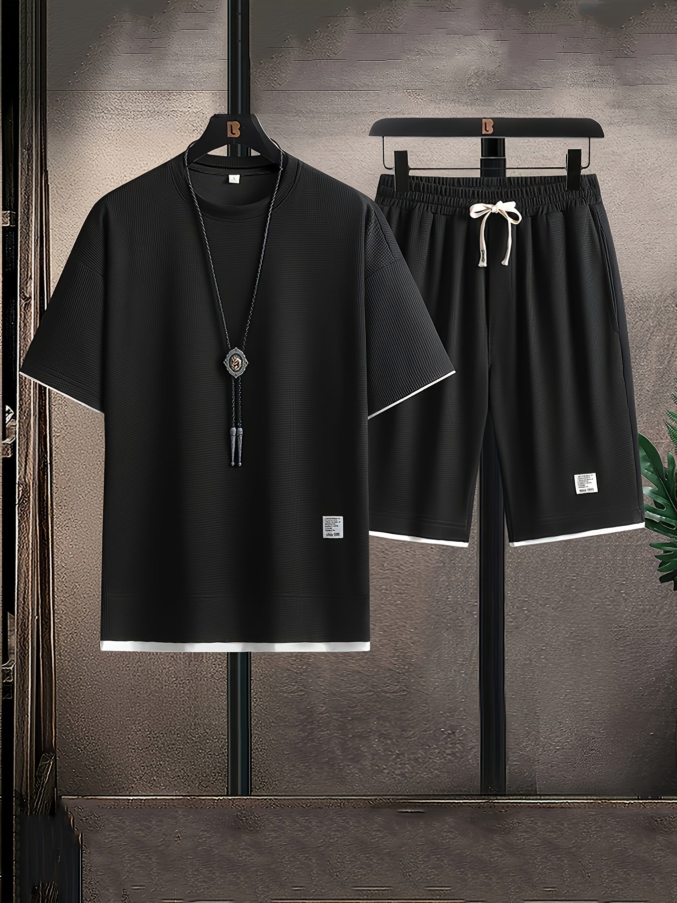 Herren Sommer Freizeitset – Sportlicher Kurzarm-Anzug mit Shorts für Alltag & Freizeit