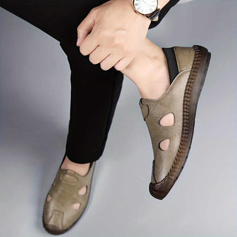 Herren Freizeitschuhe Sommer Slip-On mit Cut-Outs – Bequeme Alltagsschuhe für Herren