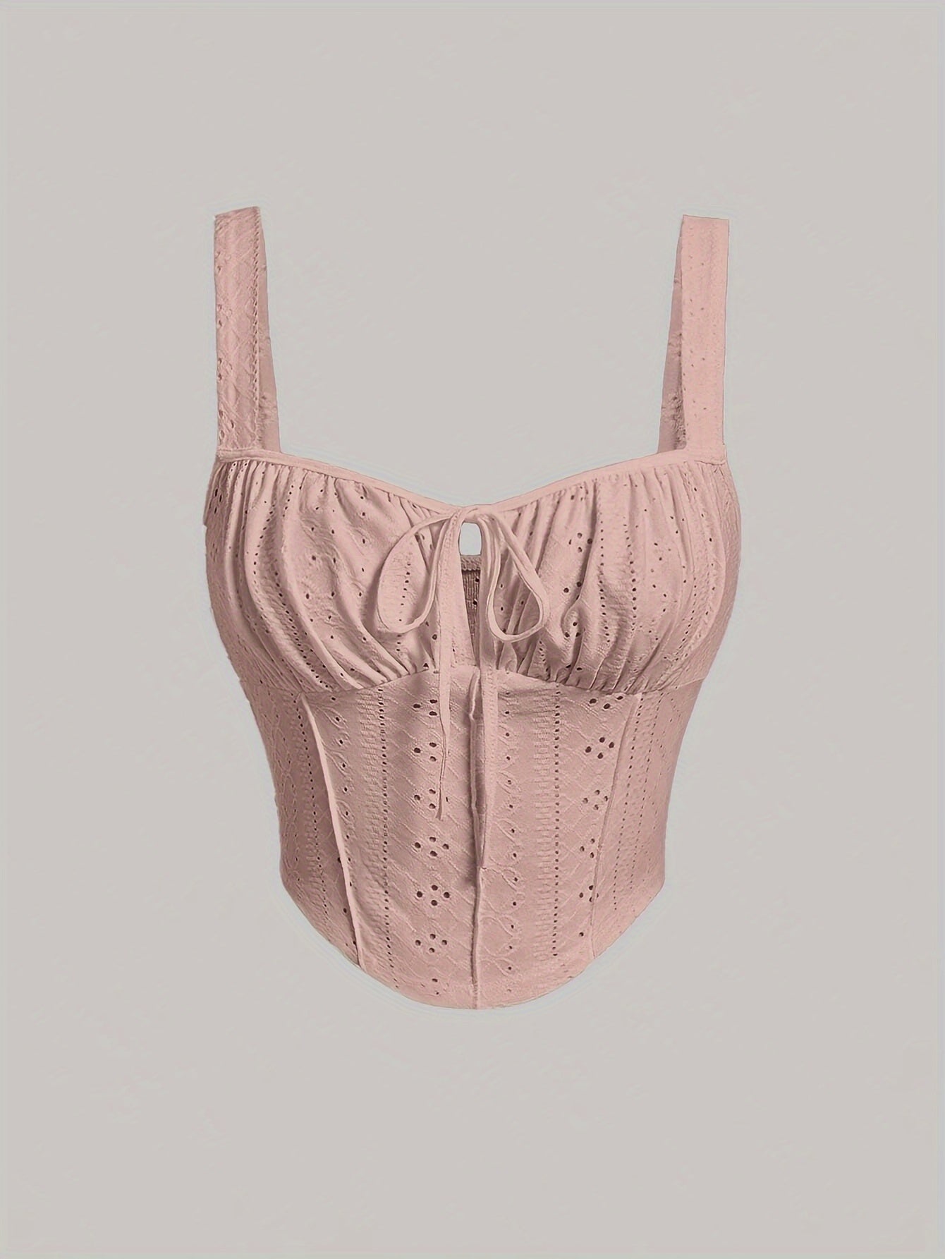 Damen Bustier Top im Corsagen-Stil mit Stickerei und Schleifendetail – Modisches Sommer-Oberteil für Alltag und Party