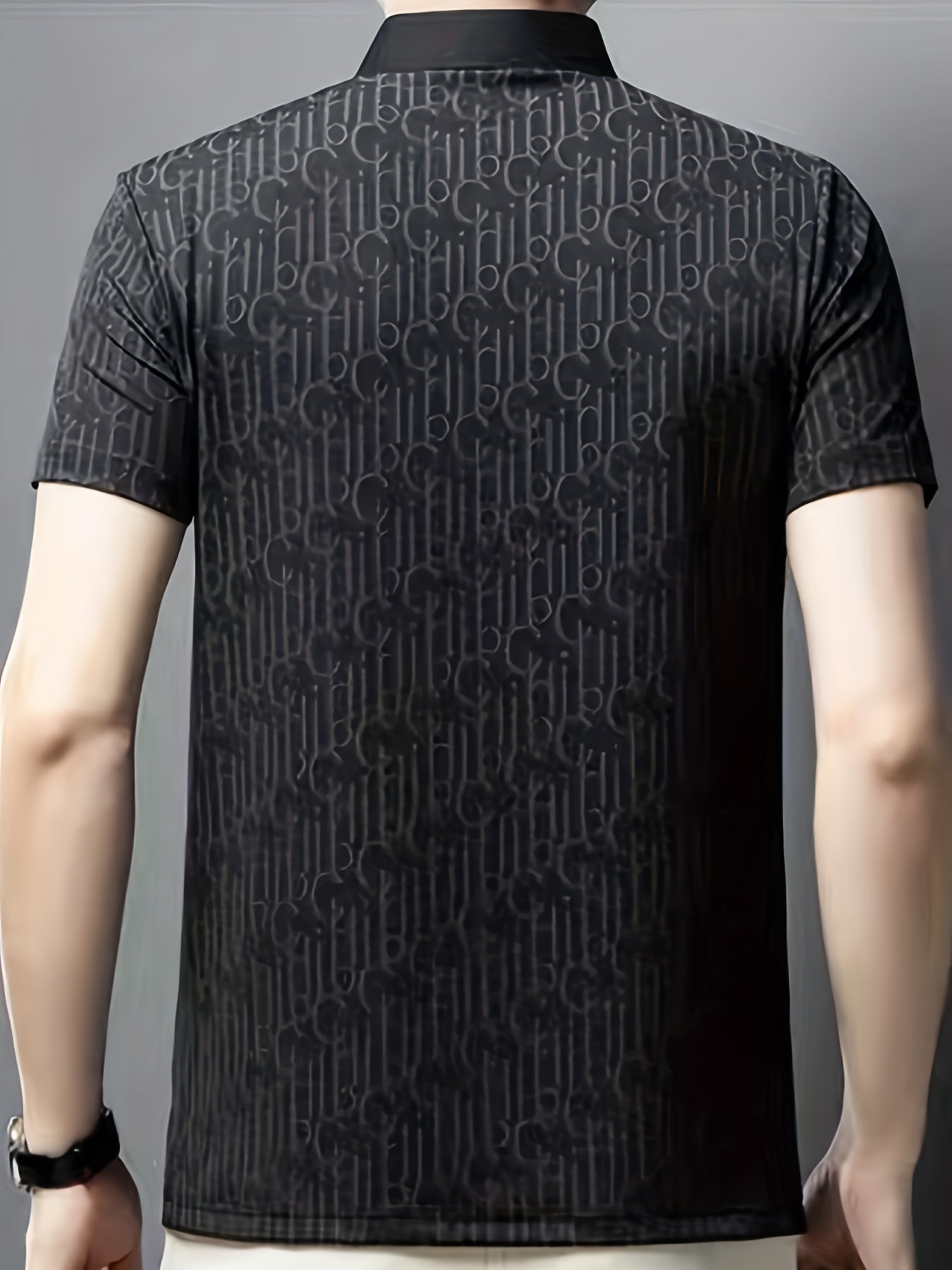 Herren Poloshirt mit modernem Muster und stilvollem Kragen – Freizeit & Alltag