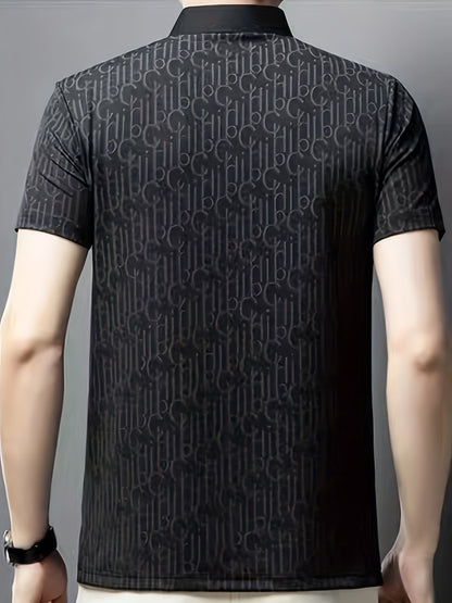 Herren Poloshirt mit modernem Muster und stilvollem Kragen – Freizeit & Alltag