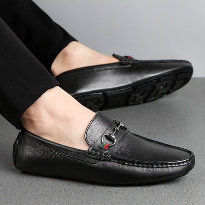 Herren Mokassins Slip-On Loafer mit Schnalle – Elegante Freizeitschuhe für Alltag & Freizeit