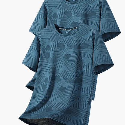 Herren Funktions-T-Shirts – Lässige Sommeroberteile mit tropischem Muster, ideal für Freizeit und Sport