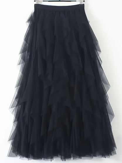 Damen Maxirock mit Rüschen für festliche Anlässe und elegante Outfits