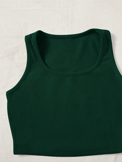 Damen Freizeit Zweiteiler Set – Geripptes Crop Top & Shorts, Sportlich & Modern für Alltag und Entspannung