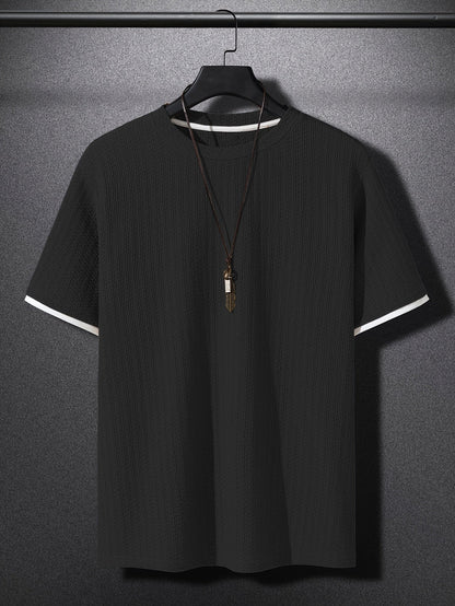 Herren T-Shirt Modern Kurzarm mit Struktur – Stilvolles Freizeitshirt, Lässiger Look, Urbaner Allrounder