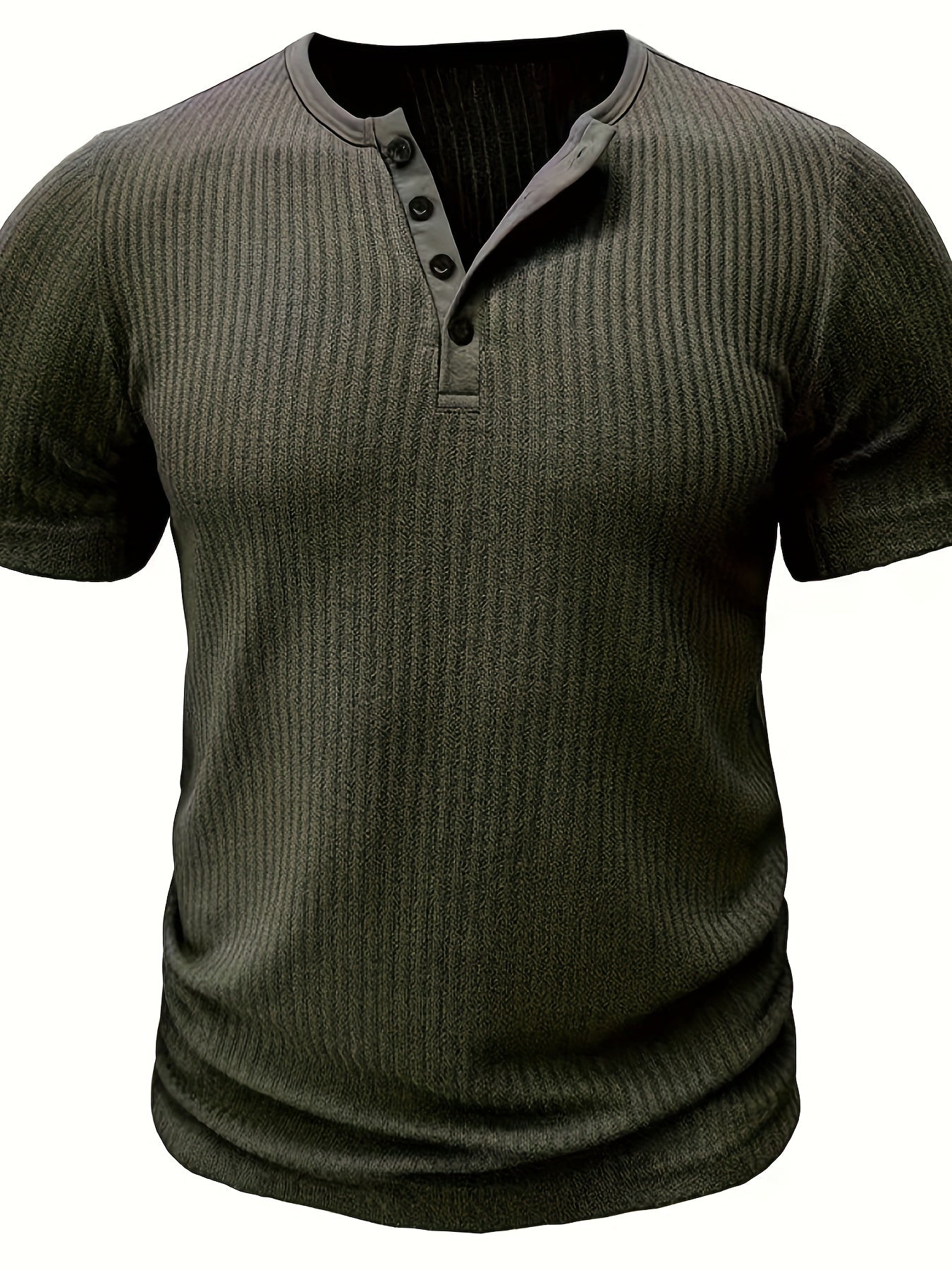Herren Henley T-Shirt Kurzarm Gerippt Freizeitshirt – Stilvoll für Alltag und Freizeit