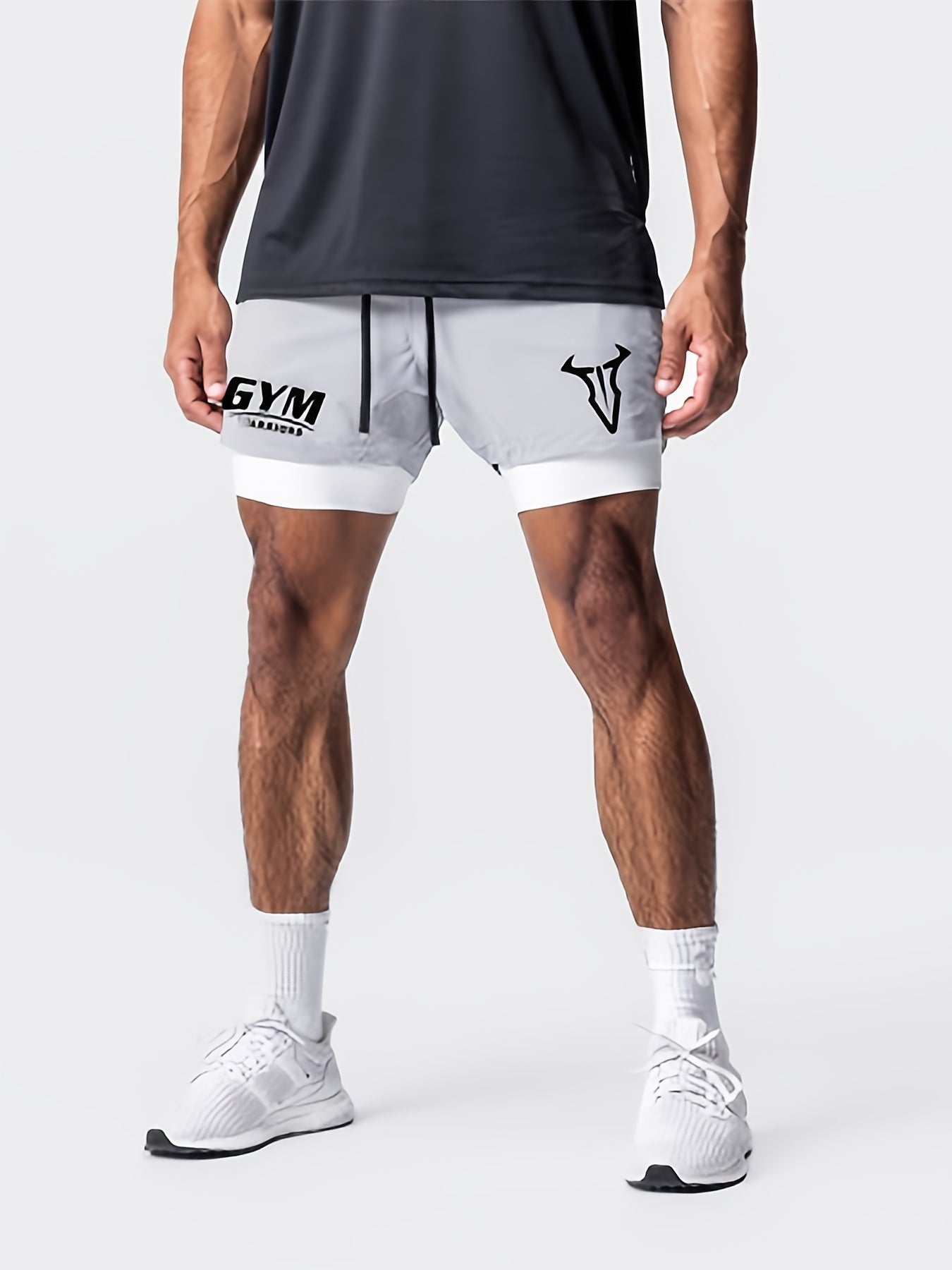 Herren Trainingsshorts mit 2-in-1-Design für Fitness und Sport
