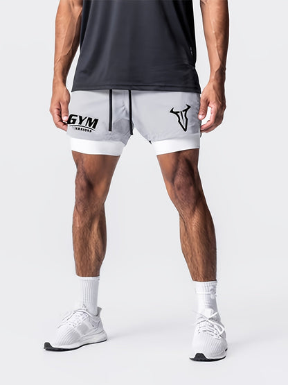 Herren Trainingsshorts mit 2-in-1-Design für Fitness und Sport