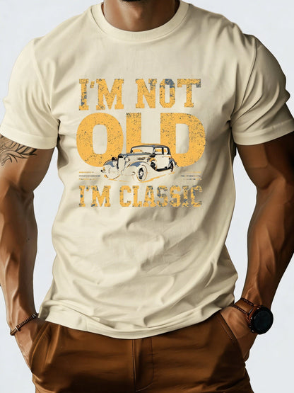 Herren T-Shirt Vintage-Style – Lustiges Geschenk „I’m Not Old, I’m Classic“ – Retro Auto Motiv – Perfekt für Geburtstage und Jubiläen