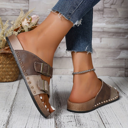 Damen Vintage Komfort Sandalen mit Schnallen – Bequeme Sommerschuhe für Alltag und Freizeit