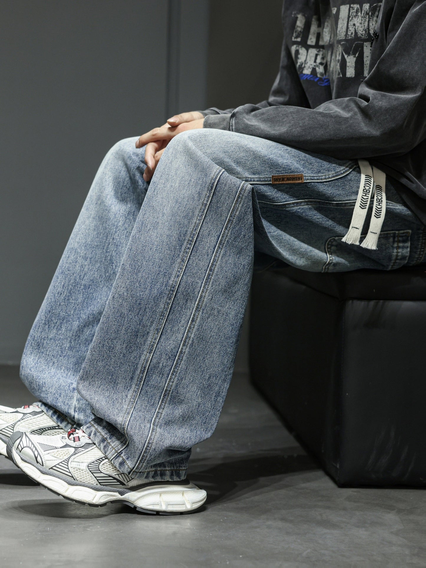 Herren Baggy Jeans im Urban Streetwear Stil – Weite Passform für Freizeit & Alltag