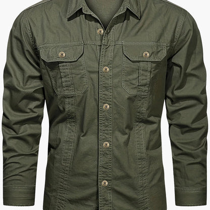 Herren Outdoor-Freizeithemd im Utility-Stil – Langarm, Casual, ideal für Abenteuer und Alltag