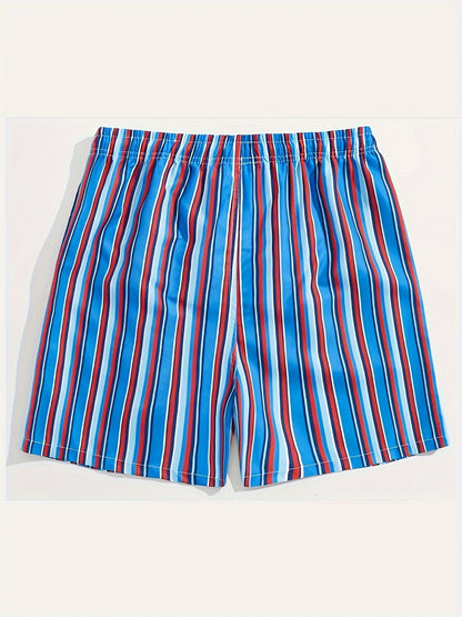 Herren Badeshorts mit Streifenmuster – Lässige Schwimmshorts für Freizeit und Strand