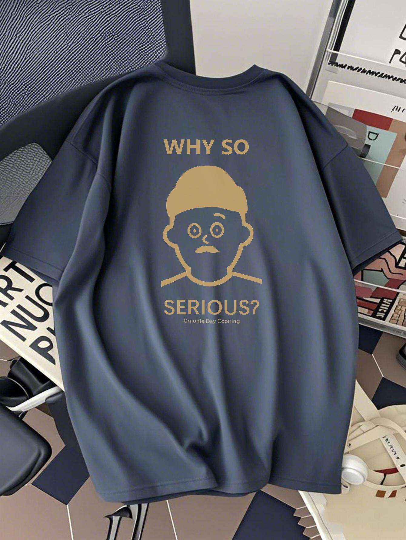 Herren T-Shirt mit Print – Lockeres Streetwear mit „Why So Serious?“-Design