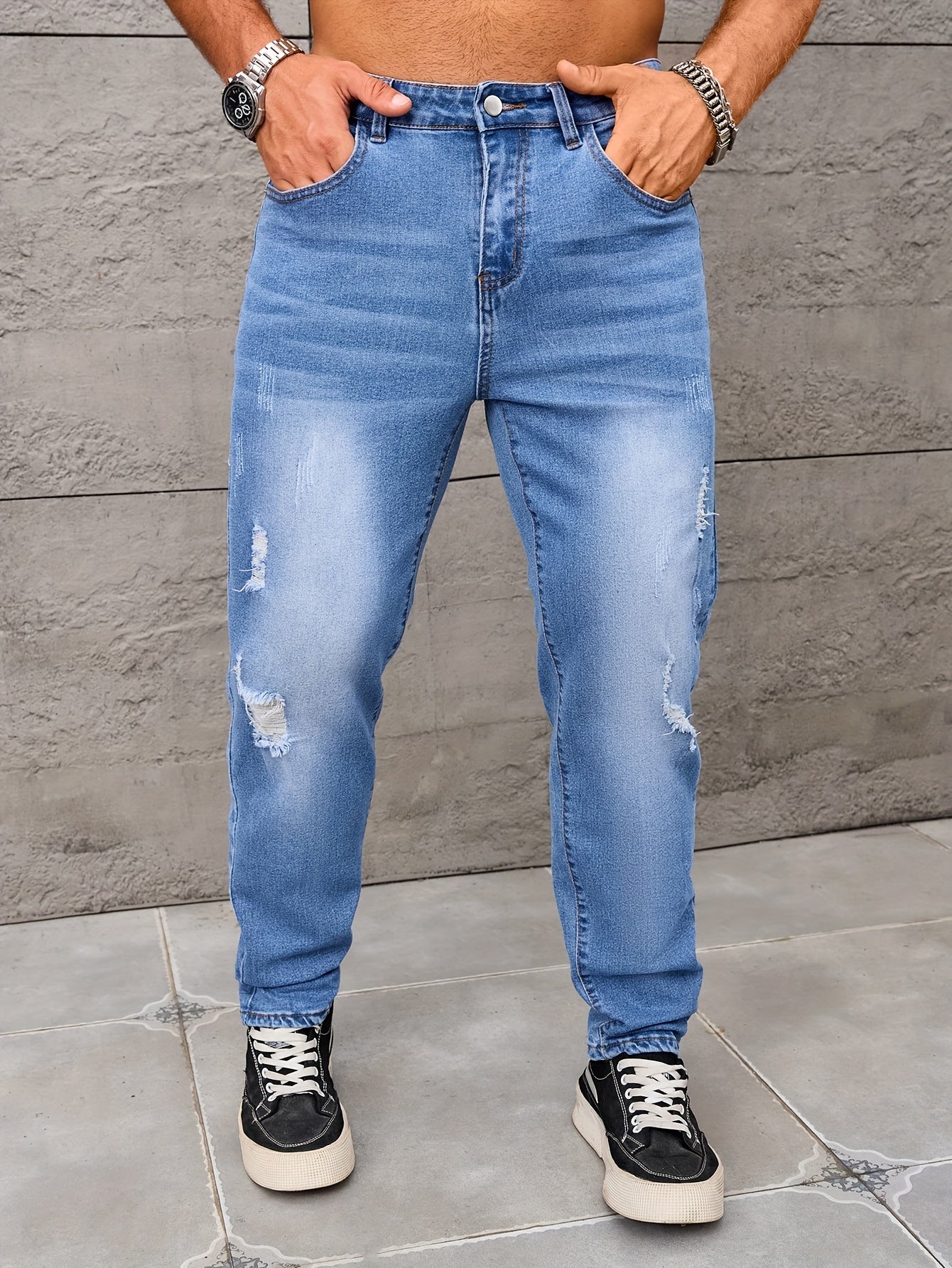 Herren Jeans im Distressed Streetstyle Look – Lässige Freizeitjeans