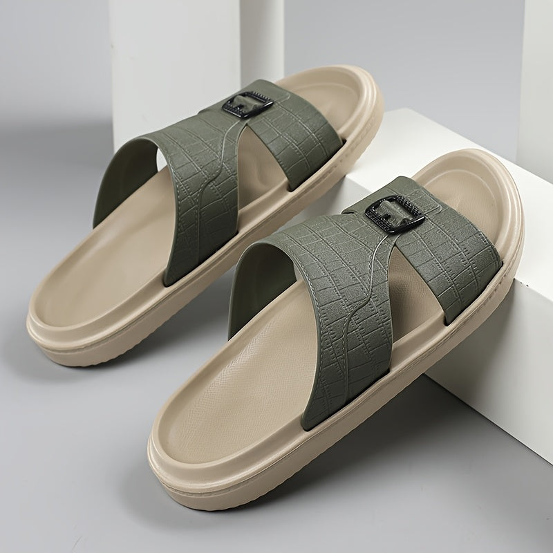 Herren Komfort-Slides mit Schnallen und modernem Design – Stilvolle Freizeitsandalen für Alltag und Freizeit
