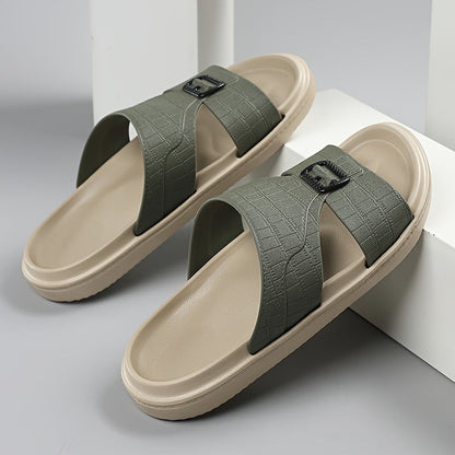 Herren Komfort-Slides mit Schnallen und modernem Design – Stilvolle Freizeitsandalen für Alltag und Freizeit
