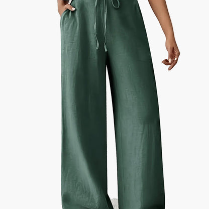 Damen Weite Freizeithose mit Kordelzug – Lässiger Stil für Alltag und Wochenende