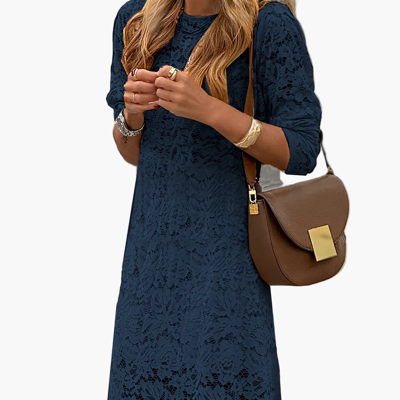 Damen Maxikleid Elegant mit Spitzenmuster – Stilvolles Bodycon Kleid für Alltag und besondere Anlässe