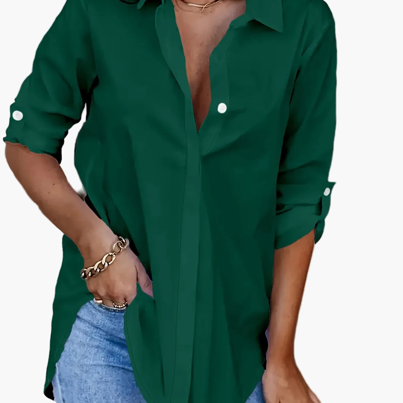 Damen Langarm Oversize Bluse – Lässige Hemdbluse für Alltag, Büro & Freizeit